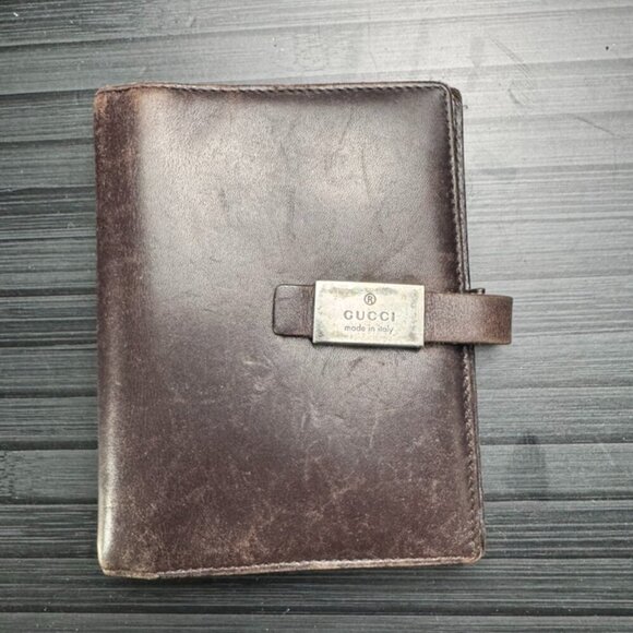 Gucci Brown Leather Agenda/Passport Holder - Picture 1 of 5